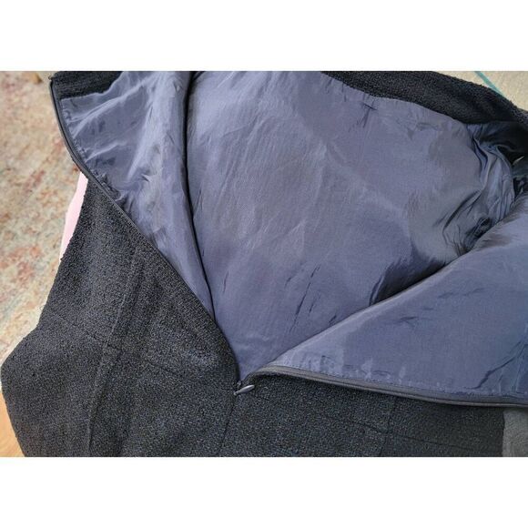 Lafayette148 Black Tweed  Sleeveless Shift Dress 12 - Picture 9 of 10